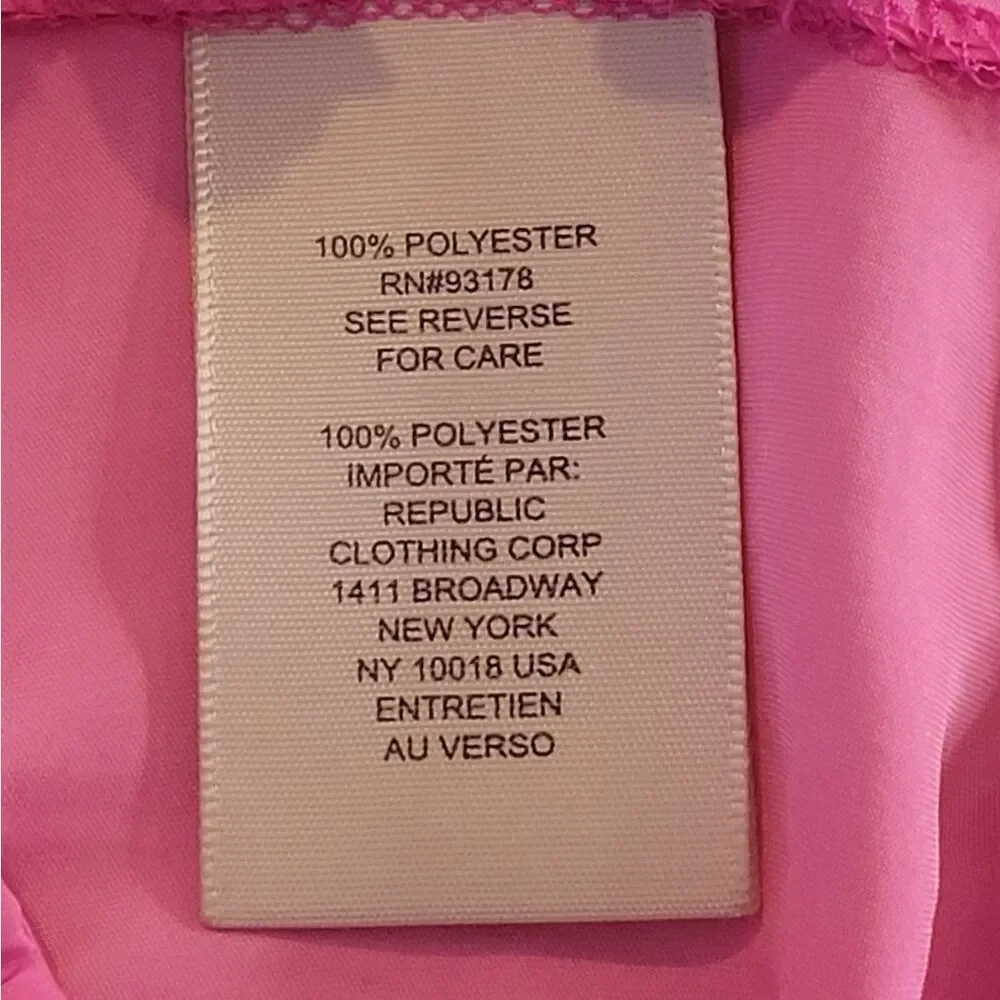 Philosophy Republic Pink V-neck Short Puff Sleeve Smocked Blouse Size M